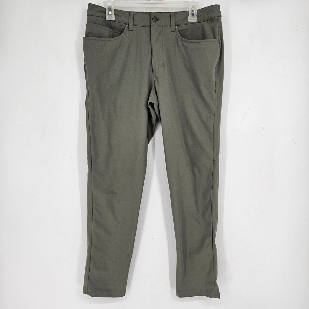 Lululemon ABC Pants Mens 32 Gray Stretch Chino Warpstreme Performance 5 Pocket